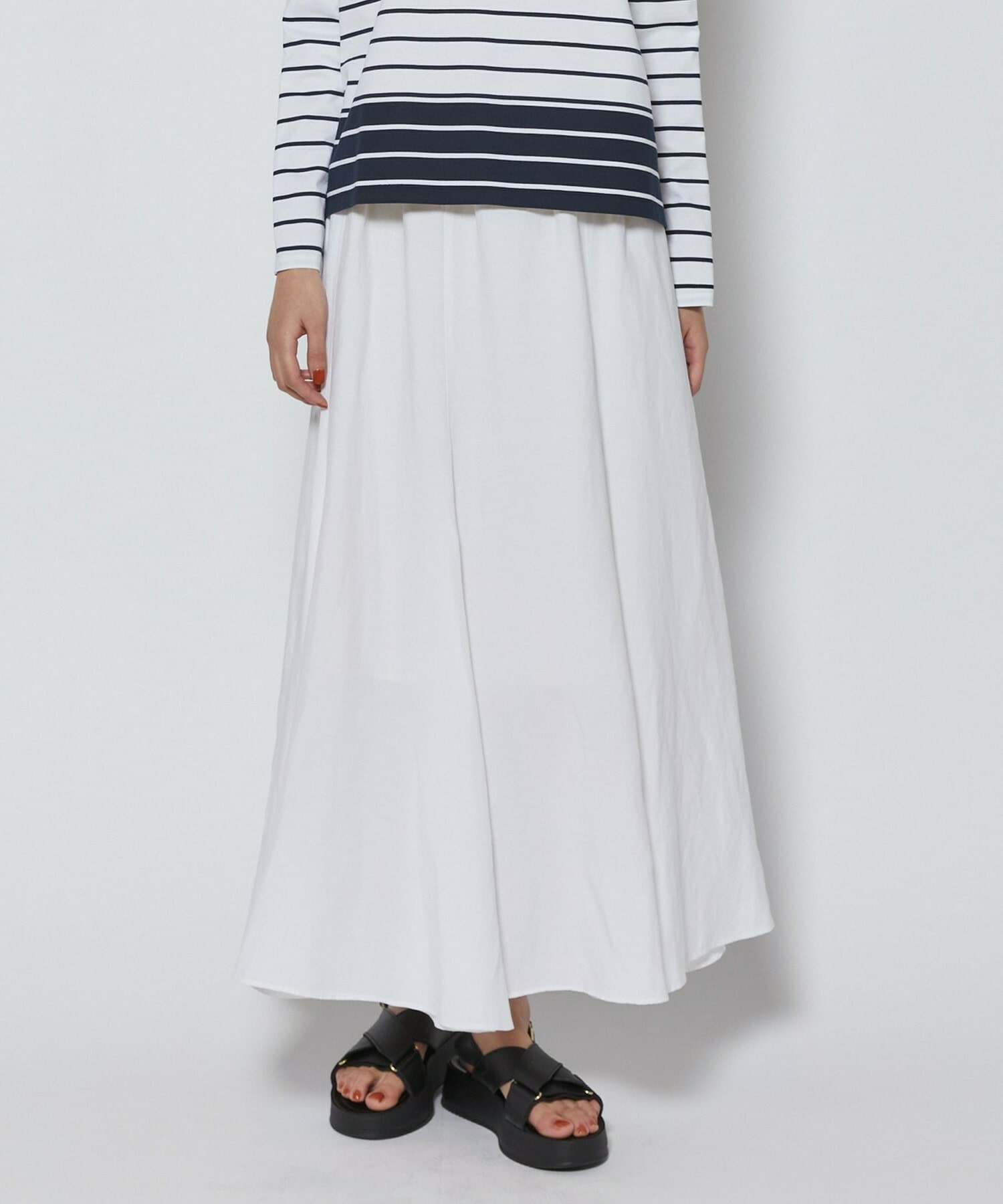 【L'EQUIPE】レーヨンリネンタンブラースカート 詳細画像 ホワイト 1