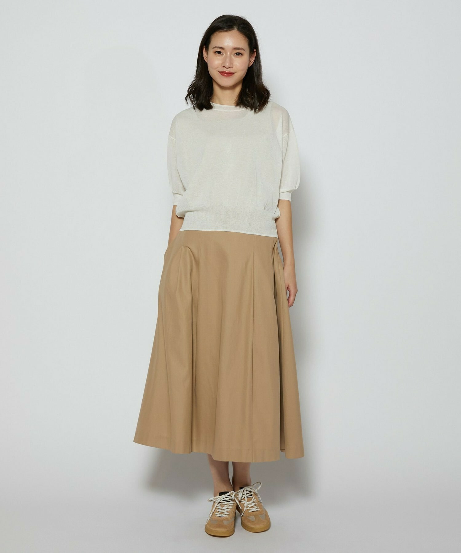 【L'EQUIPE】100/2オーガニックコットンスカート 詳細画像 ブラック 1