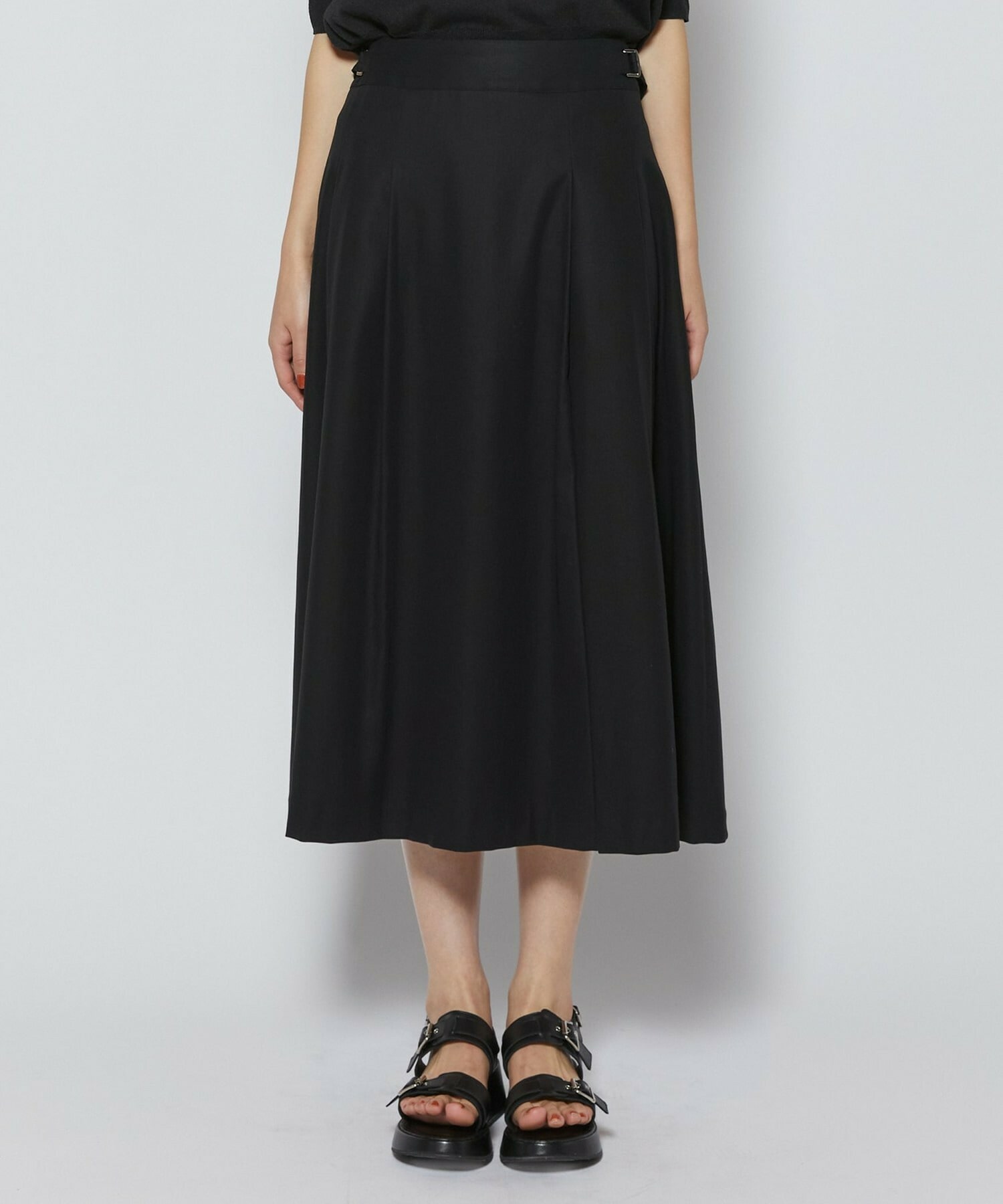 【L'EQUIPE】100/2オーガニックコットンスカート 詳細画像 ブラック 12