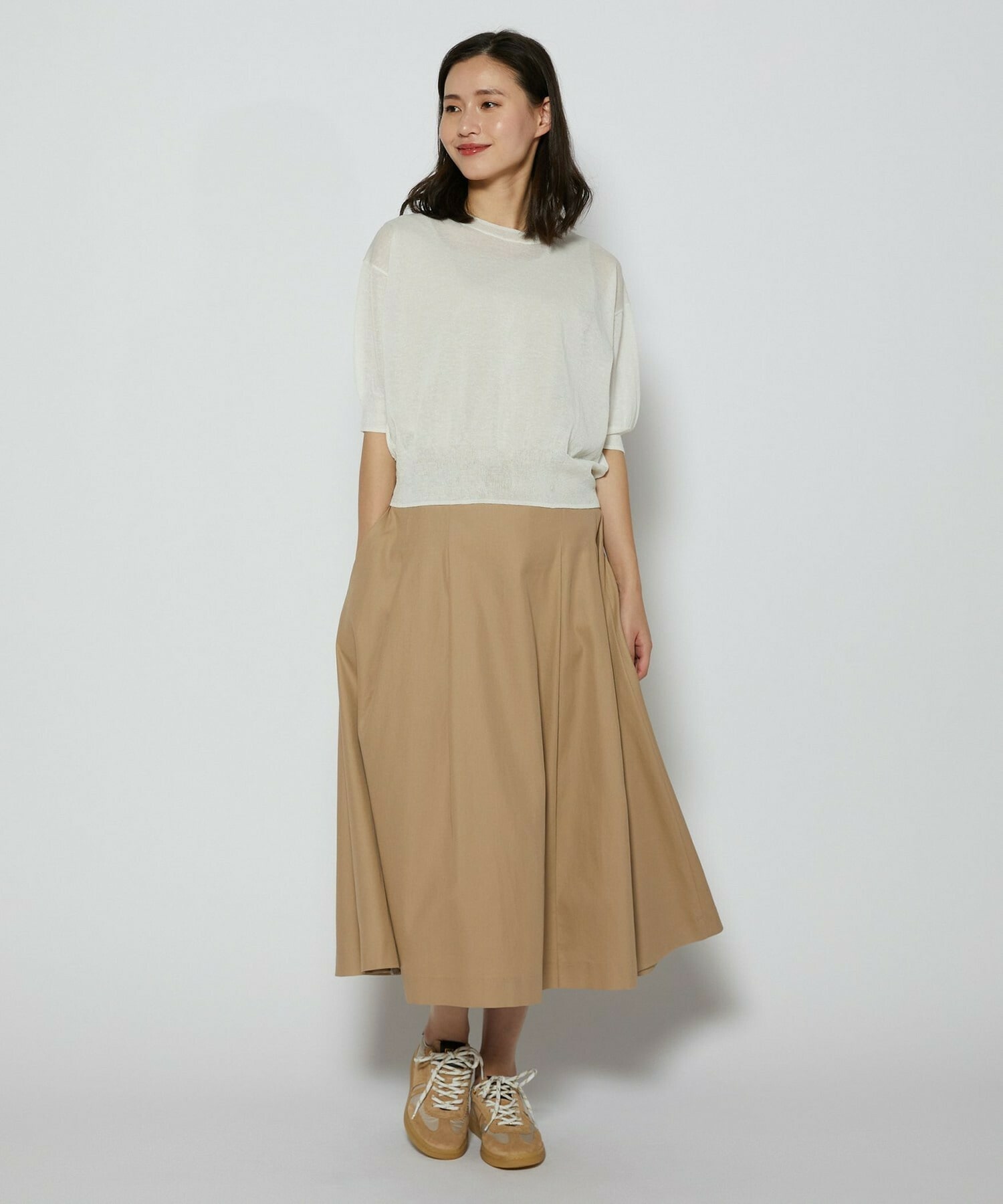 【L'EQUIPE】100/2オーガニックコットンスカート 詳細画像 ブラック 2