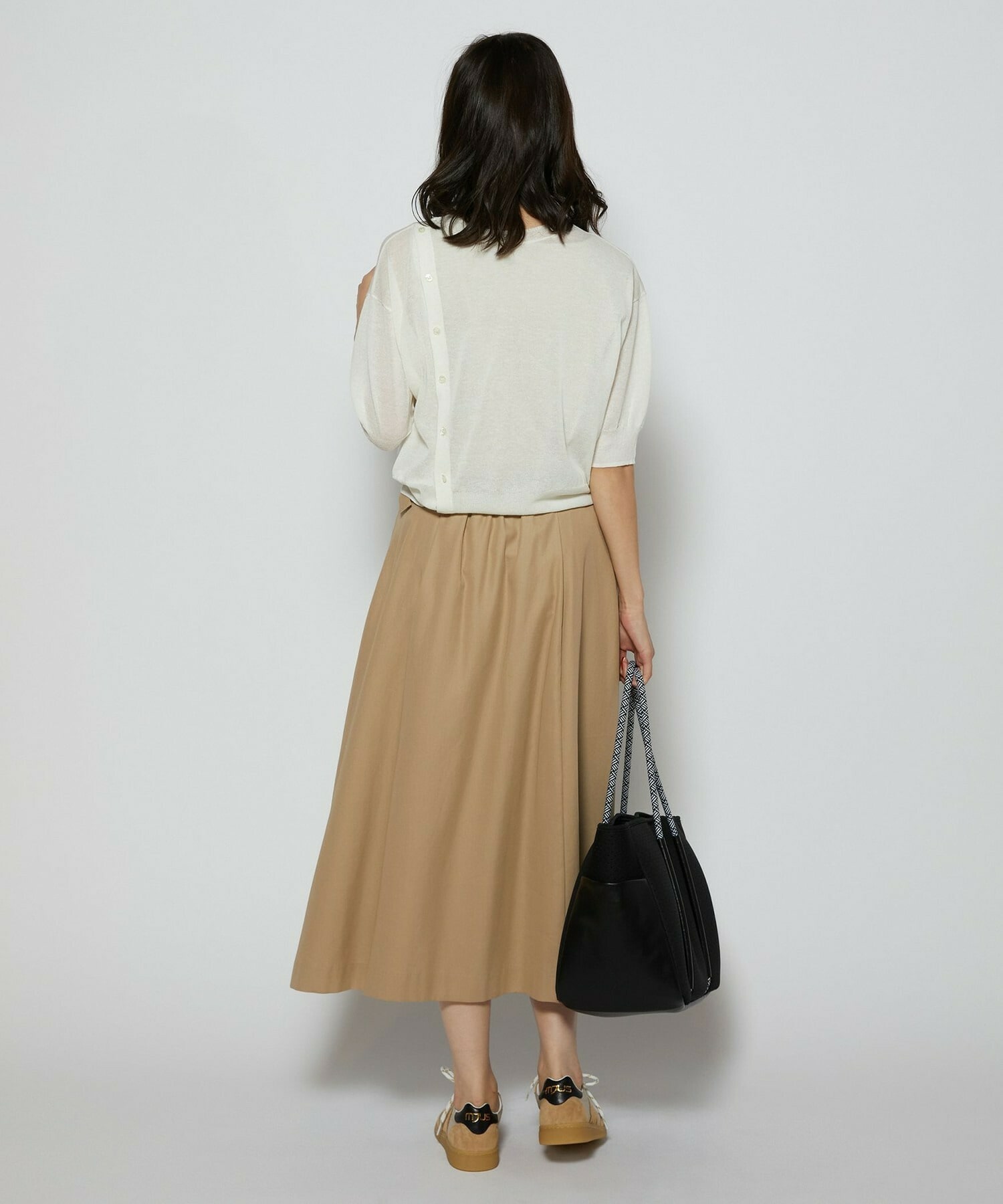 【L'EQUIPE】100/2オーガニックコットンスカート 詳細画像 ブラック 4