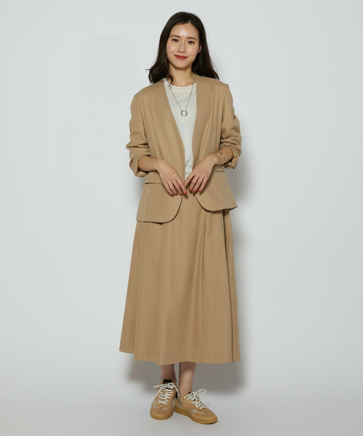 【L'EQUIPE】100/2オーガニックコットンスカート 詳細画像 ブラック 5