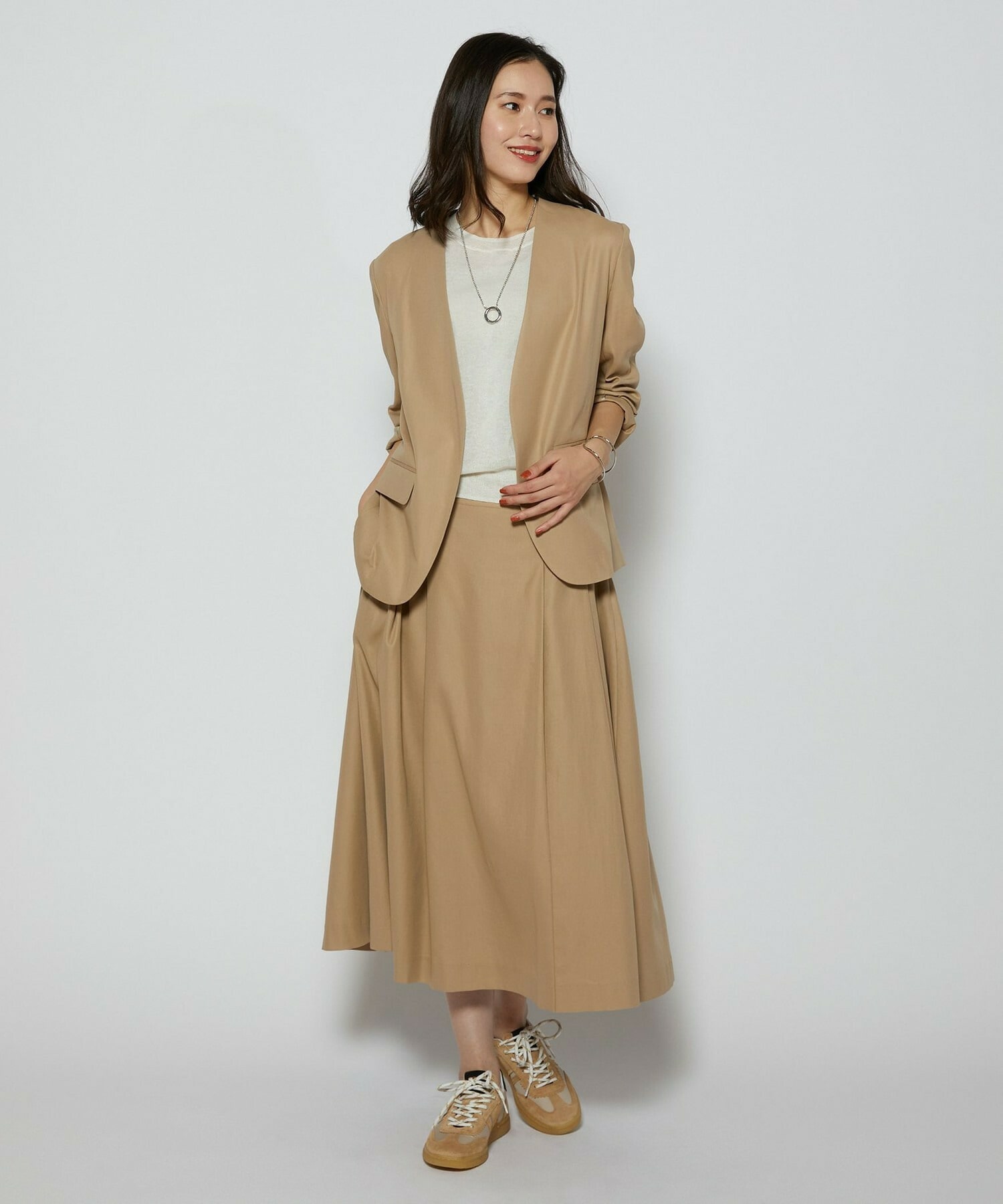 【L'EQUIPE】100/2オーガニックコットンスカート 詳細画像 ブラック 6