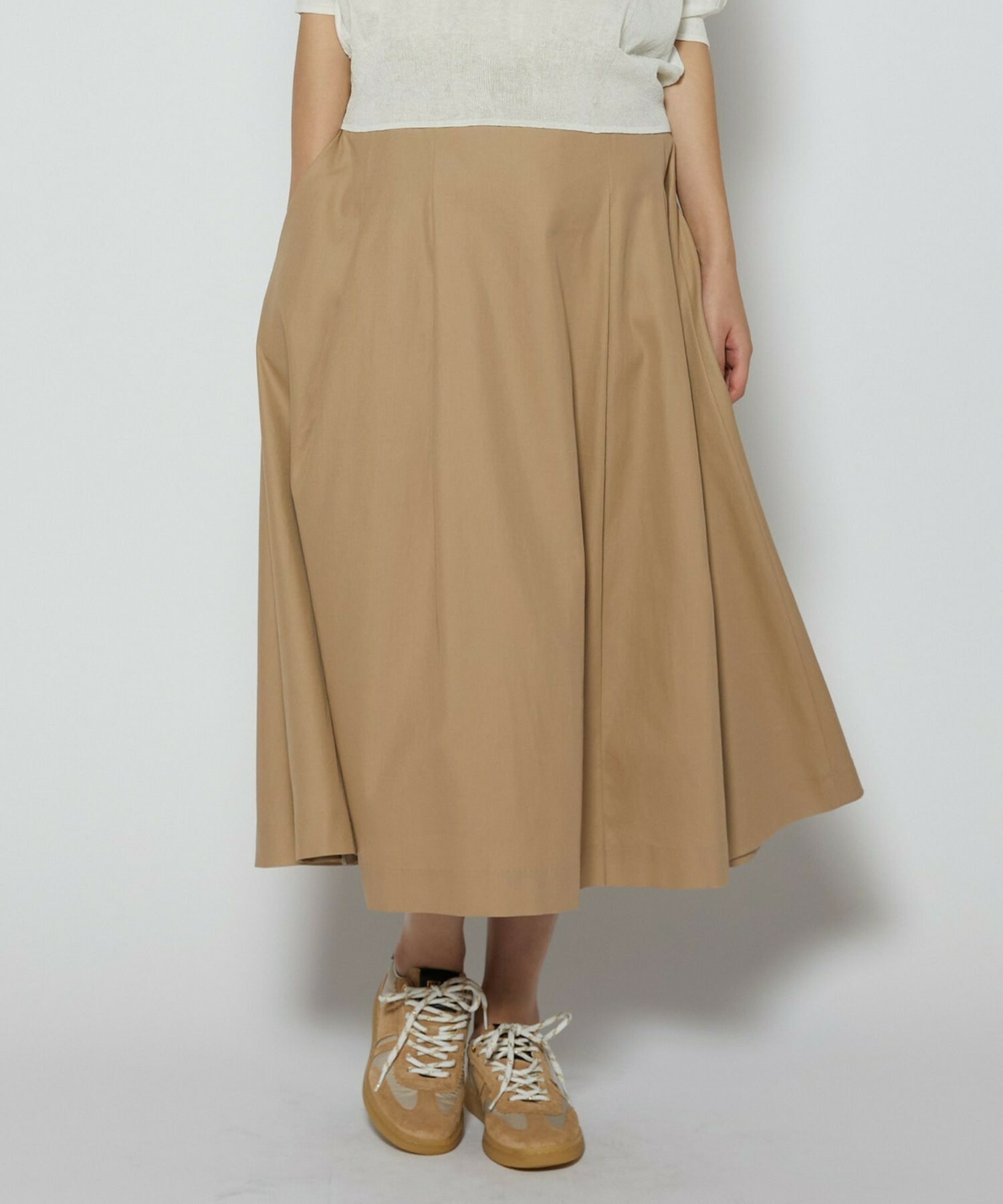 【L'EQUIPE】100/2オーガニックコットンスカート 詳細画像 ベージュ 1