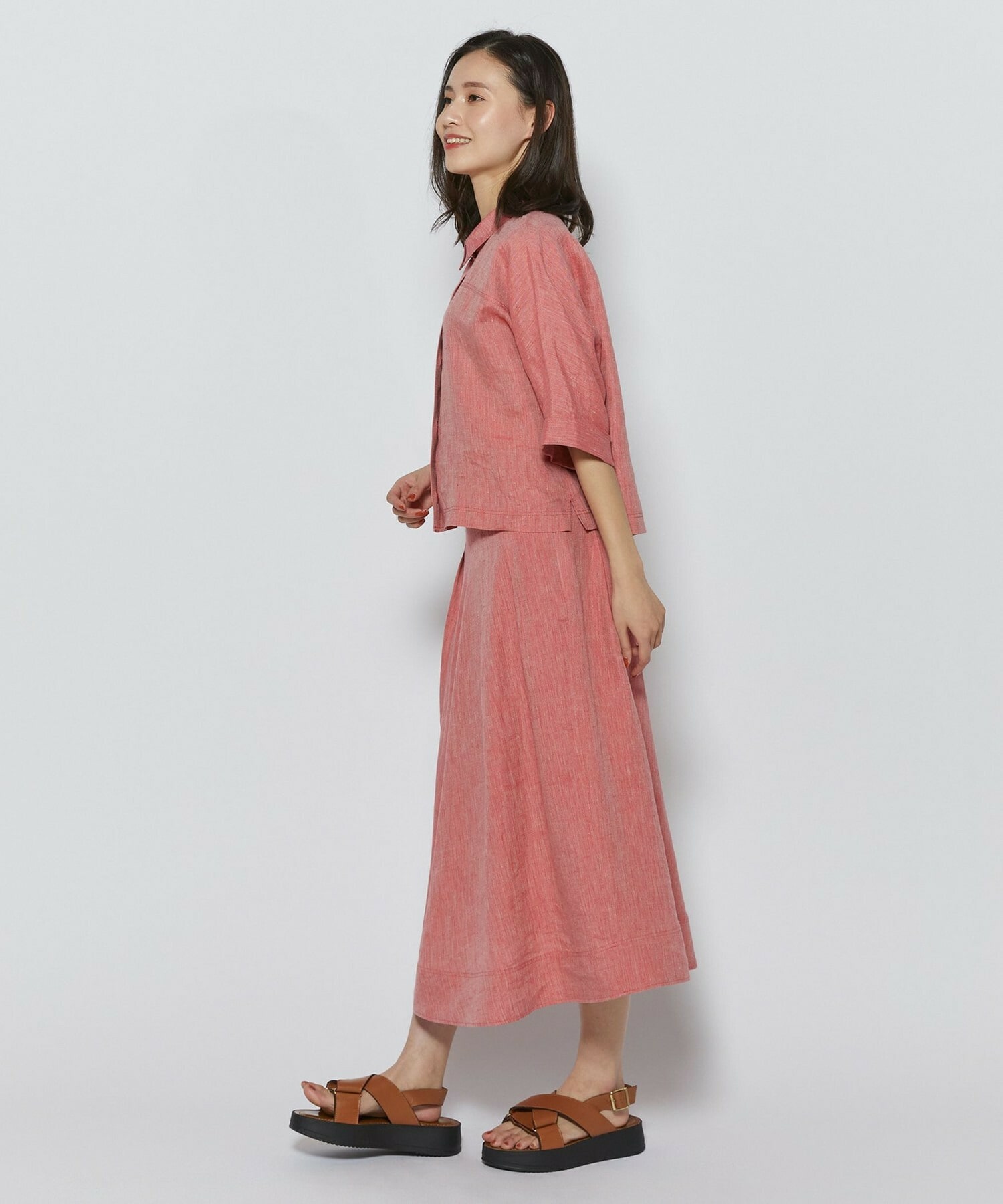 【L'EQUIPE】［eclat 2026年5月号掲載商品］ヘンプ麻スカート 詳細画像 ブラック系その他 3