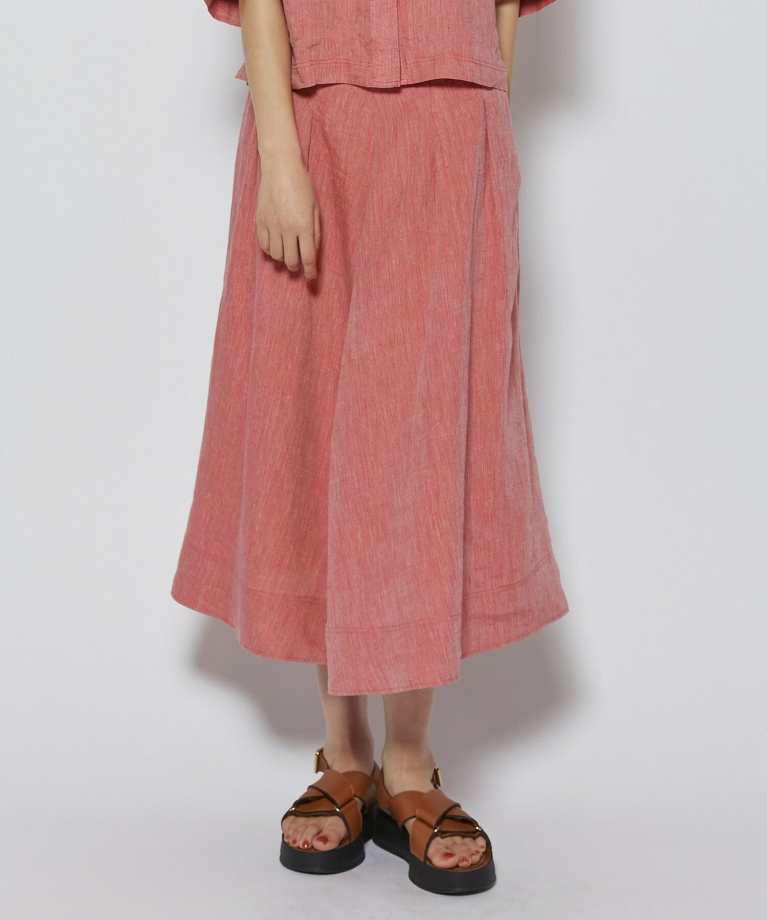 【L'EQUIPE】［eclat 2026年5月号掲載商品］ヘンプ麻スカート 詳細画像 レッド系その他 1