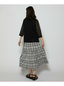 【L'EQUIPE】シアーチェックスカート 詳細画像 ブラック系その他 11