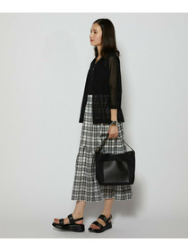 【L'EQUIPE】シアーチェックスカート 詳細画像 ブラック系その他 14