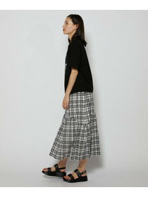 【L'EQUIPE】シアーチェックスカート 詳細画像 ブラック系その他 18