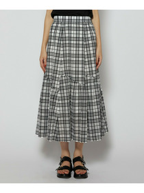 【L'EQUIPE】シアーチェックスカート 詳細画像 ブラック系その他 19