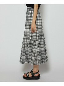 【L'EQUIPE】シアーチェックスカート 詳細画像 ブラック系その他 20