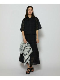 【L'EQUIPE】シアーチェックスカート 詳細画像 ブラック系その他 3