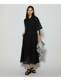 【L'EQUIPE】シアーチェックスカート 詳細画像 ブラック系その他 4