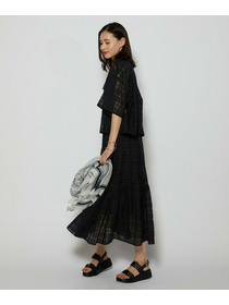 【L'EQUIPE】シアーチェックスカート 詳細画像 ブラック系その他 5