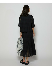 【L'EQUIPE】シアーチェックスカート 詳細画像 ブラック系その他 7