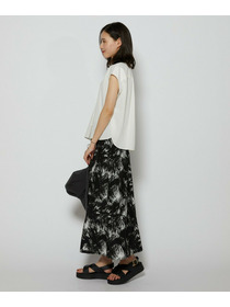 【L'EQUIPE】ブラッシュプリントスカート 詳細画像 ブラック系その他 13