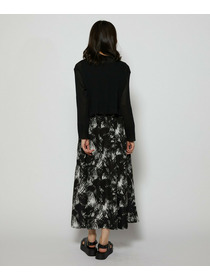 【L'EQUIPE】ブラッシュプリントスカート 詳細画像 ブラック系その他 18