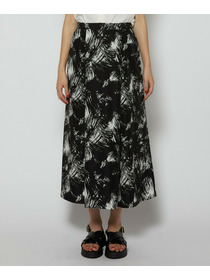 【L'EQUIPE】ブラッシュプリントスカート 詳細画像 ブラック系その他 19