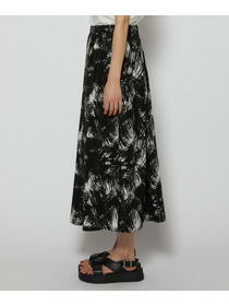 【L'EQUIPE】ブラッシュプリントスカート 詳細画像 ブラック系その他 20