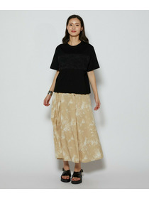 【L'EQUIPE】ブラッシュプリントスカート 詳細画像 ブラック系その他 5