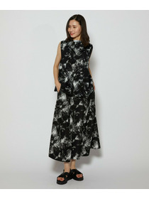 【L'EQUIPE】ブラッシュプリントスカート 詳細画像 ブラック系その他 7