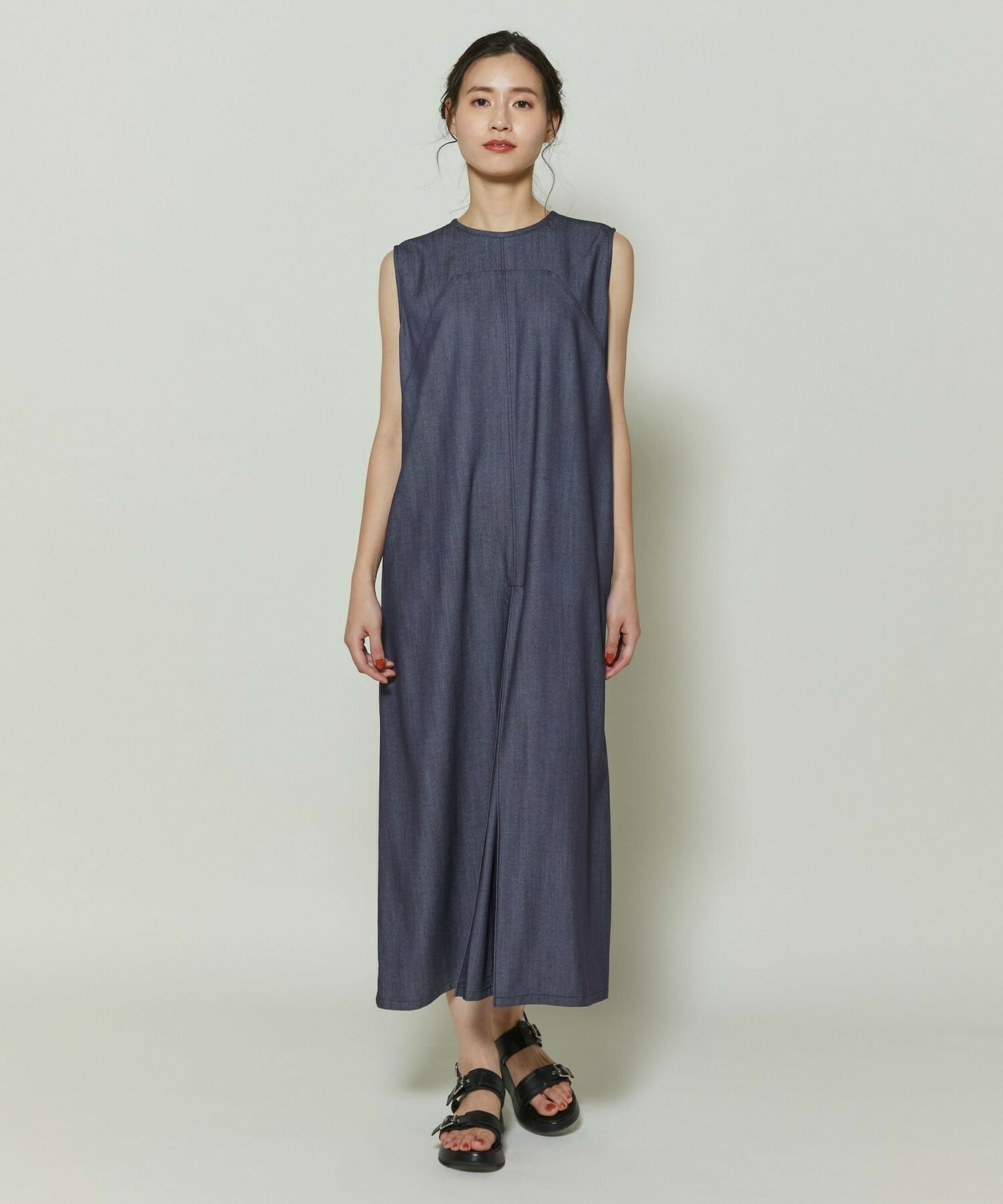 【GREEN】ソフトデニムワンピース 詳細画像 インディゴブルー 1
