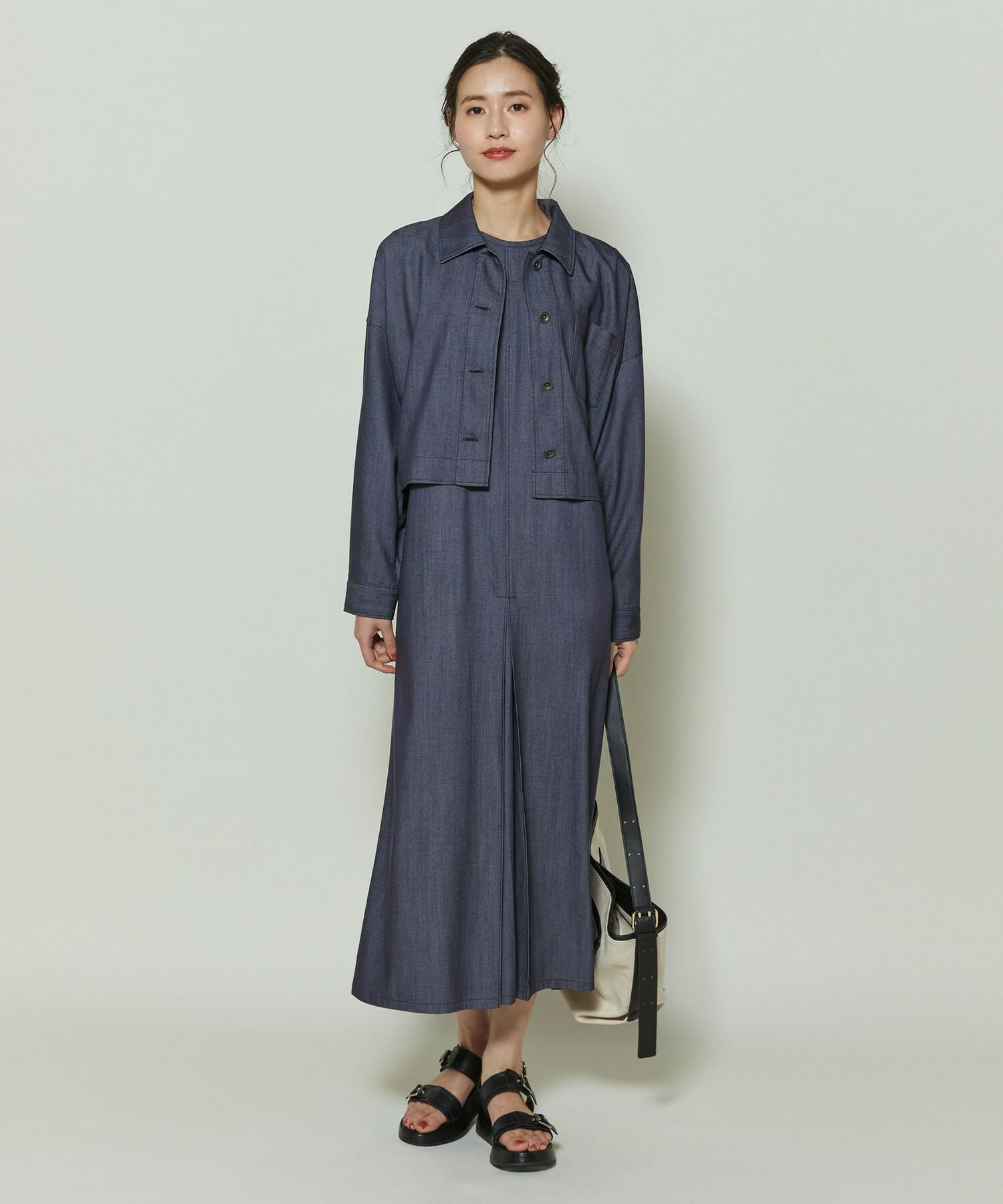 【GREEN】ソフトデニムワンピース 詳細画像 インディゴブルー 7