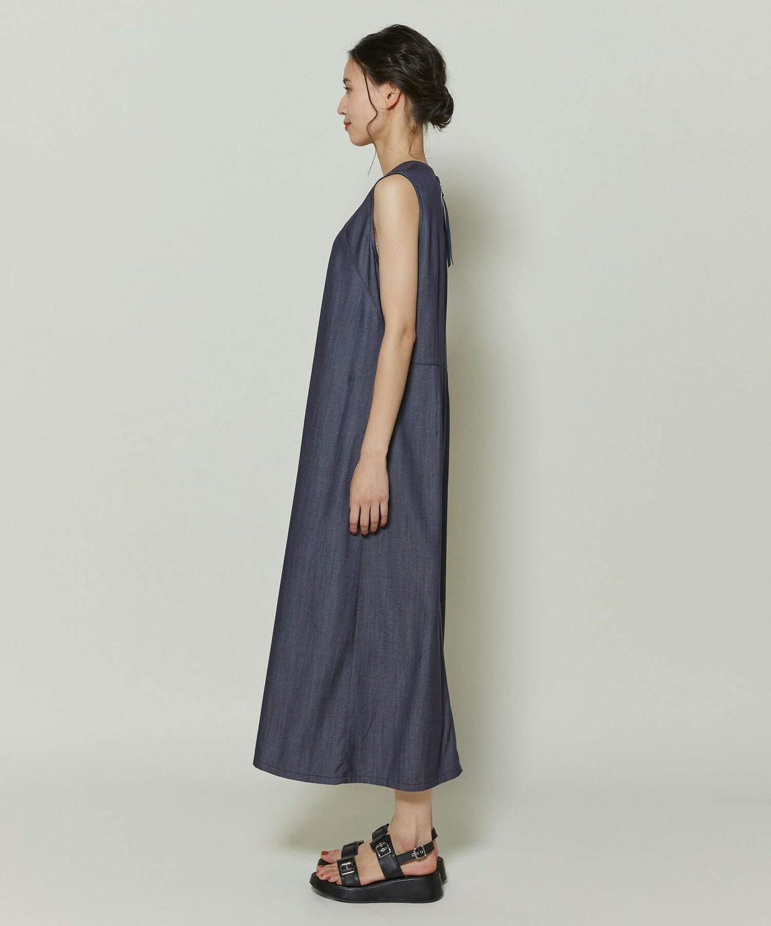 【GREEN】ソフトデニムワンピース 詳細画像 インディゴブルー 9