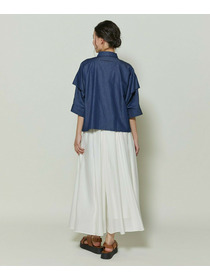 【GREEN】コットンリヨセルダンガリースクエアボリュームスリーブシャツ 詳細画像 ライトブルー 10