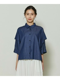 【GREEN】コットンリヨセルダンガリースクエアボリュームスリーブシャツ 詳細画像 ライトブルー 11