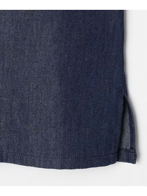 【GREEN】コットンリヨセルダンガリースクエアボリュームスリーブシャツ 詳細画像 ライトブルー 18