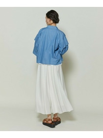 【GREEN】コットンリヨセルダンガリースクエアボリュームスリーブシャツ 詳細画像 ライトブルー 5
