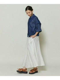 【GREEN】コットンリヨセルダンガリースクエアボリュームスリーブシャツ 詳細画像 ライトブルー 9