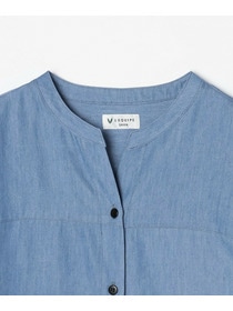 【GREEN】コットンリヨセルダンガリーバレルスリーブシャツ 詳細画像 ライトブルー 10