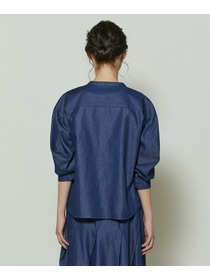 【GREEN】コットンリヨセルダンガリーバレルスリーブシャツ 詳細画像 ライトブルー 7