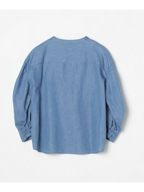【GREEN】コットンリヨセルダンガリーバレルスリーブシャツ 詳細画像 ライトブルー 9