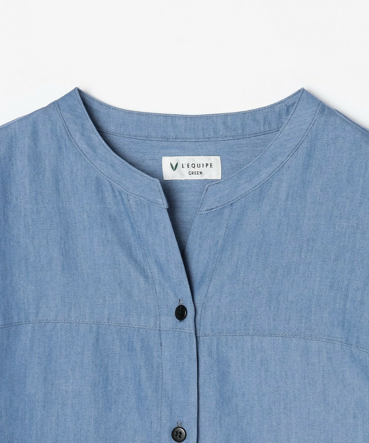 【GREEN】コットンリヨセルダンガリーバレルスリーブシャツ 詳細画像 ライトブルー 10