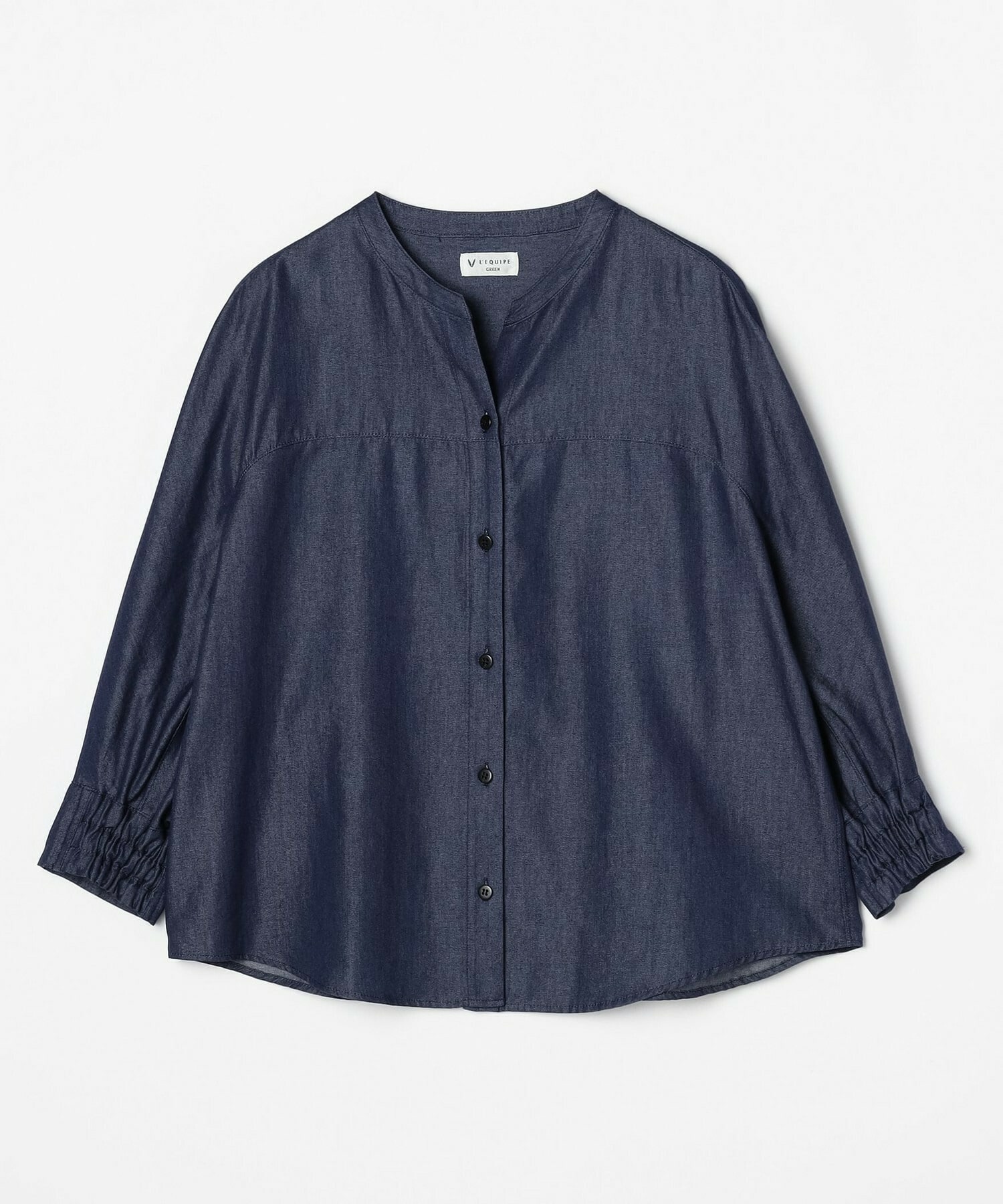 【GREEN】コットンリヨセルダンガリーバレルスリーブシャツ 詳細画像 ライトブルー 8