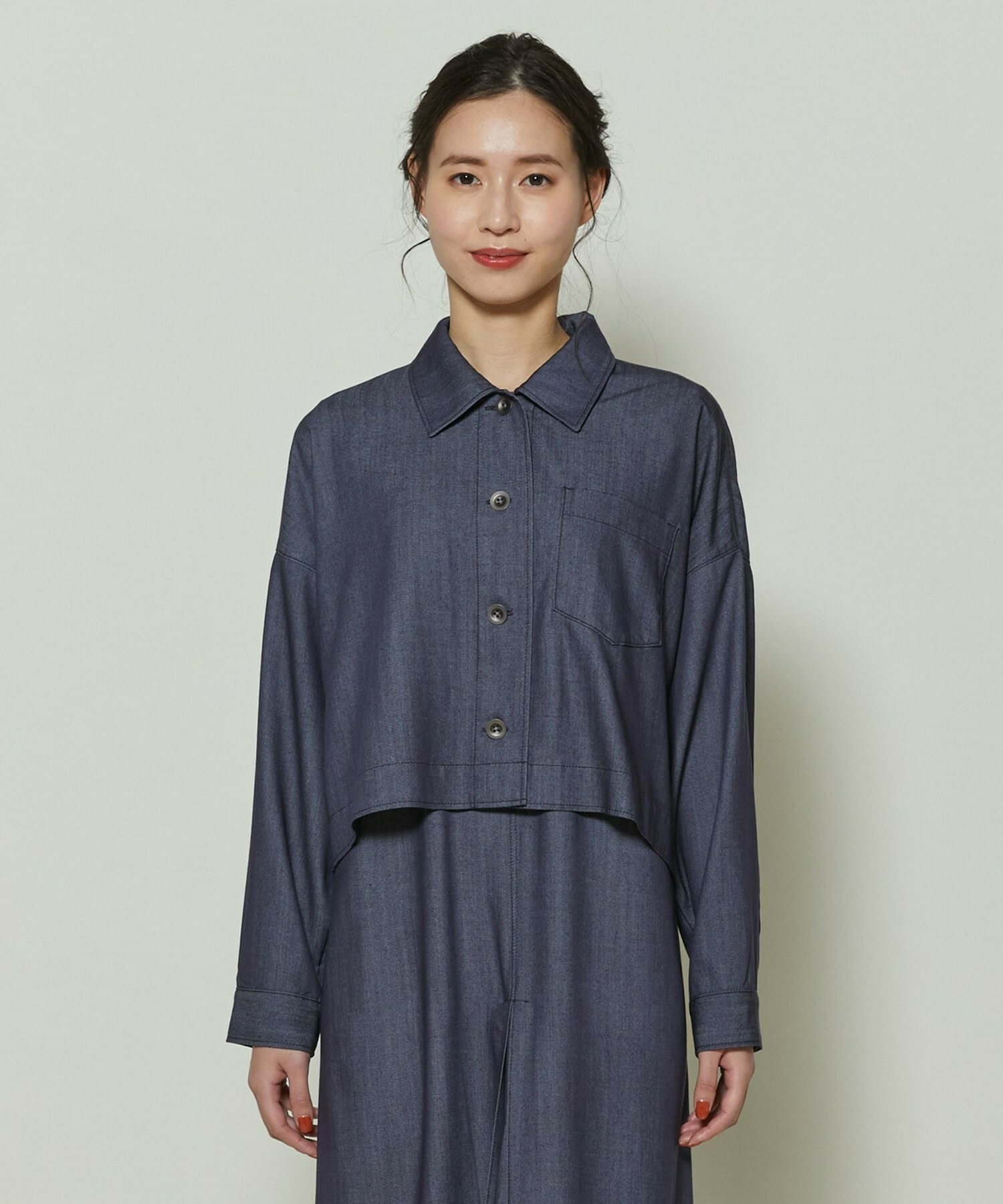 【GREEN】ソフトデニムブラウス 詳細画像 インディゴブルー 6