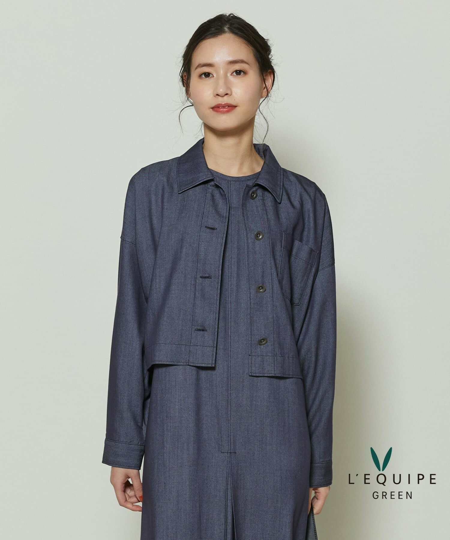 【GREEN】ソフトデニムブラウス 詳細画像 インディゴブルー 1