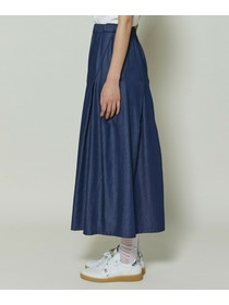 【GREEN】コットンリヨセルダンガリースカート 詳細画像 ライトブルー 11