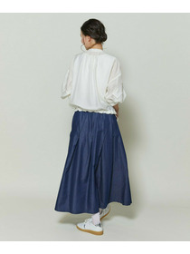 【GREEN】コットンリヨセルダンガリースカート 詳細画像 ライトブルー 2