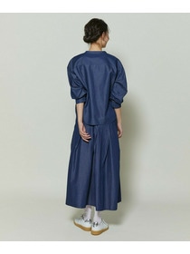 【GREEN】コットンリヨセルダンガリースカート 詳細画像 ライトブルー 9