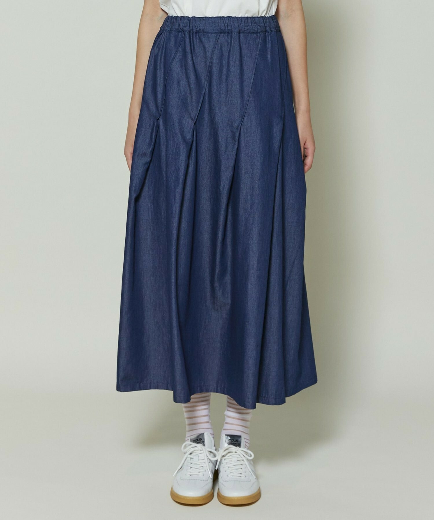 【GREEN】コットンリヨセルダンガリースカート 詳細画像 ライトブルー 10