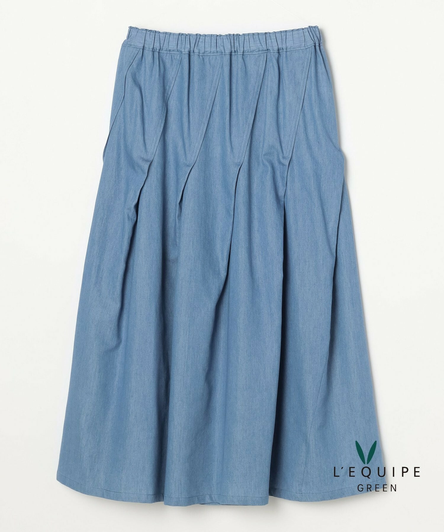 【GREEN】コットンリヨセルダンガリースカート 詳細画像 ブルー系その他 1