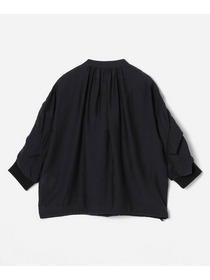 【GREEN】シルク混エアリー平織ブラウス 詳細画像 ネイビー 15