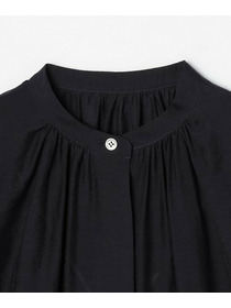 【GREEN】シルク混エアリー平織ブラウス 詳細画像 ネイビー 16