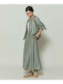 【GREEN】シルク混エアリー平織ブラウス 詳細画像 ネイビー 3