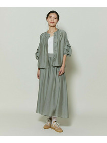 【GREEN】シルク混エアリー平織ブラウス 詳細画像 ネイビー 4