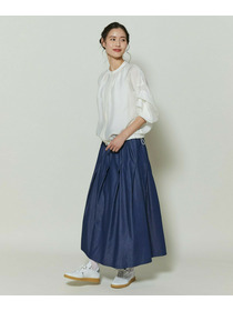 【GREEN】シルク混エアリー平織ブラウス 詳細画像 ネイビー 6